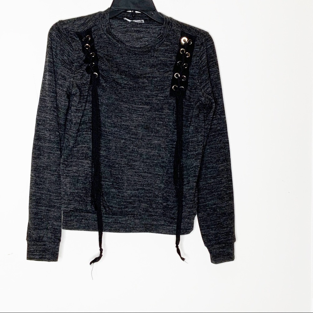 PERSAYA dark grey long sleeve top. Size S BR3